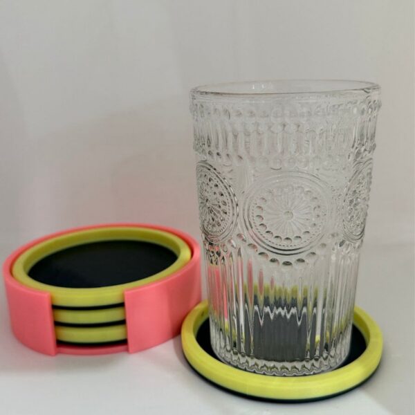 Low Vision Coasters (Set of 4 + holder)